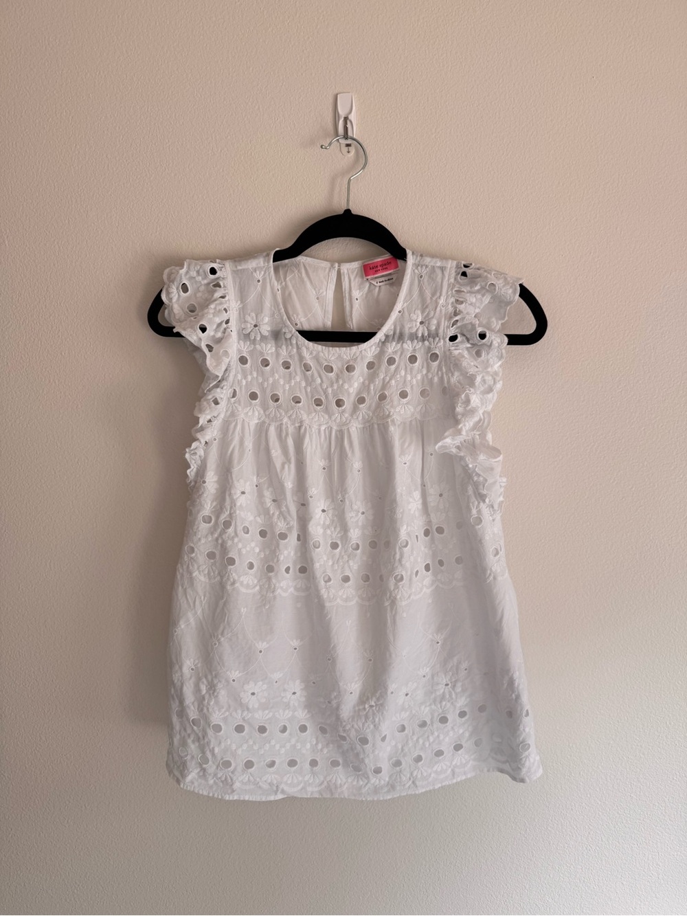Kate Spade NY White Eyelet top size Small